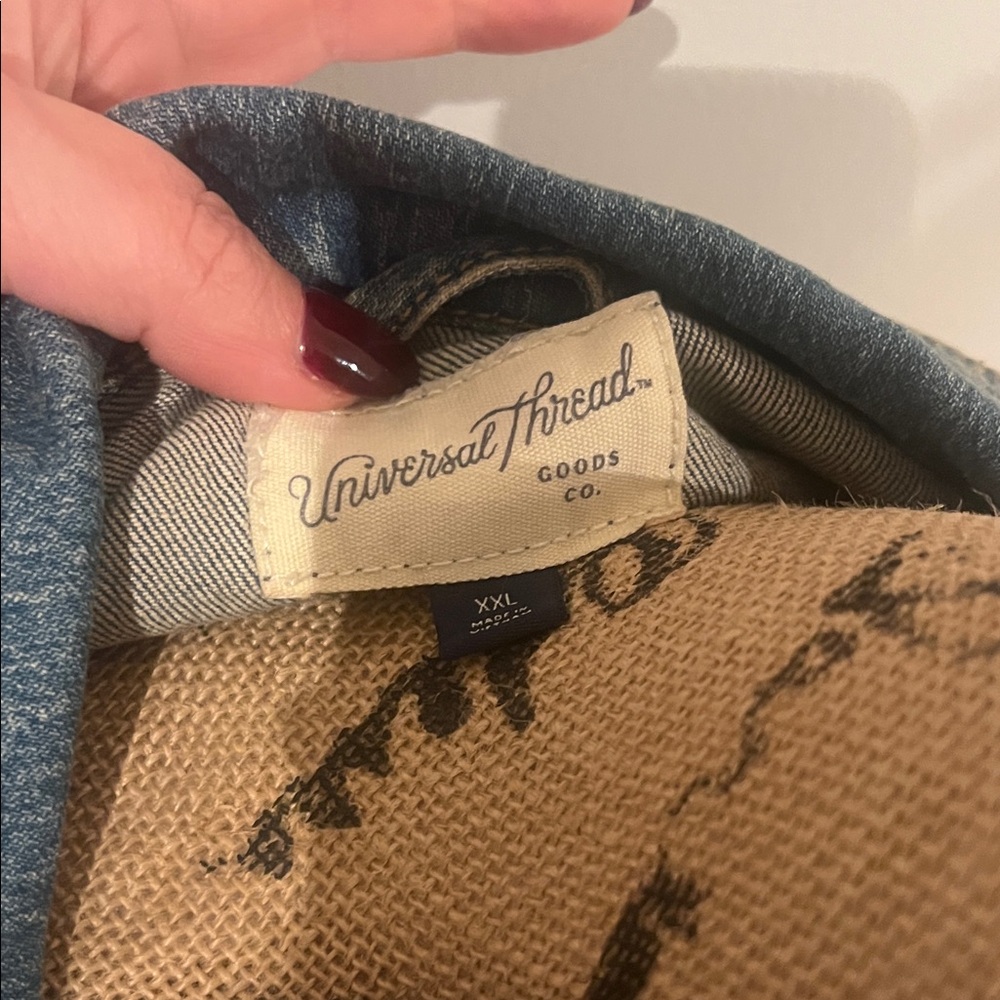 Universal Thread Denim Jacket With Flower Embroid… - image 2